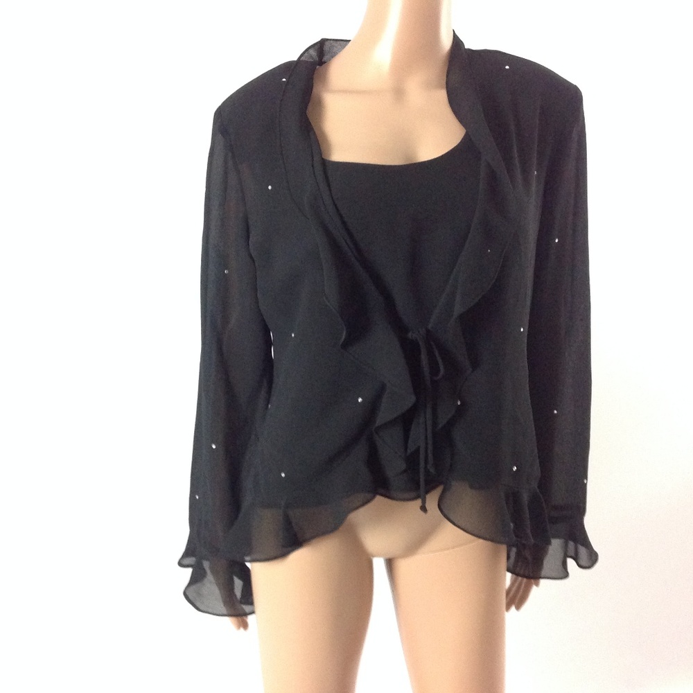 Patra Women's Vintage 2 Piece Garment Black Sz 14 - Picture 2 of 5